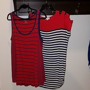 Maternity summer tops 1 NWOT tank & 1 short sleeve